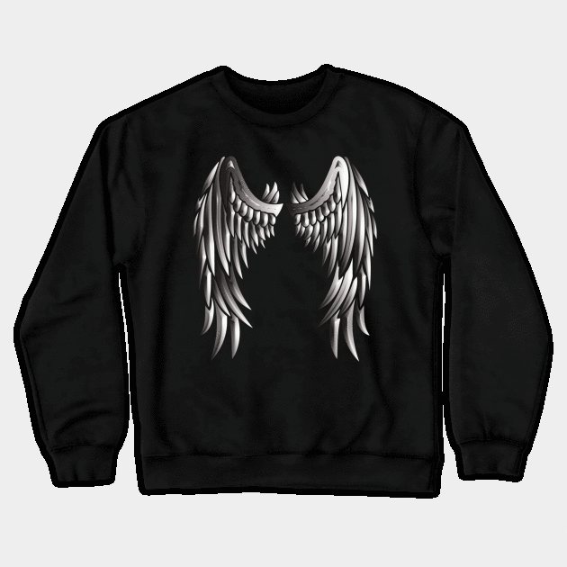 Duochrome Angel Wings Crewneck Sweatshirt by WannabeArtworks